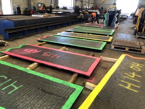 Placas marcadas para corte