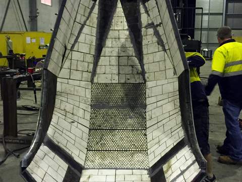 Chute de transferencia revestido de cerámica
